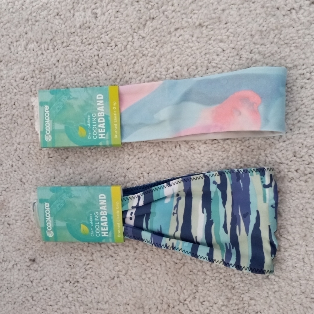 Lot Of 2 Coolcore Headbands. Headbands Workout Sports
